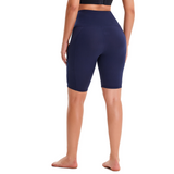 Aoliks Women's High Waist Yoga Short Side Pocket Workout Leggings Dark Blue