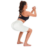 Aoliks Women's High Waist Yoga Short Side Pocket Workout Leggings White