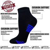 Aoliks 7 Pairs Women&Man Low Cut Compression Socks Plantar Fasciitis Support Black