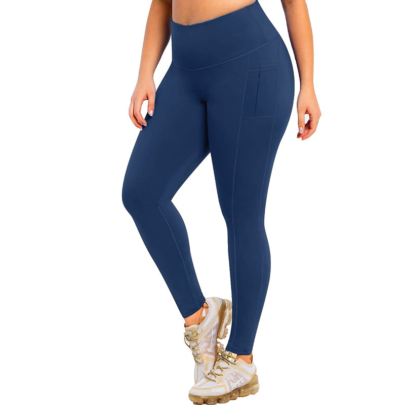 Bluemaple 2 Pack Plus Size Womens Leggings High Waisted Yoga Pants - Black  / XL