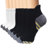 Aoliks 7 Pairs Women&Man Plantar Fasciitis Low Cut Compression Socks Black-White