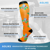Aoliks 8 Pairs Woman Pattern Compression Socks 20-30 mmHG