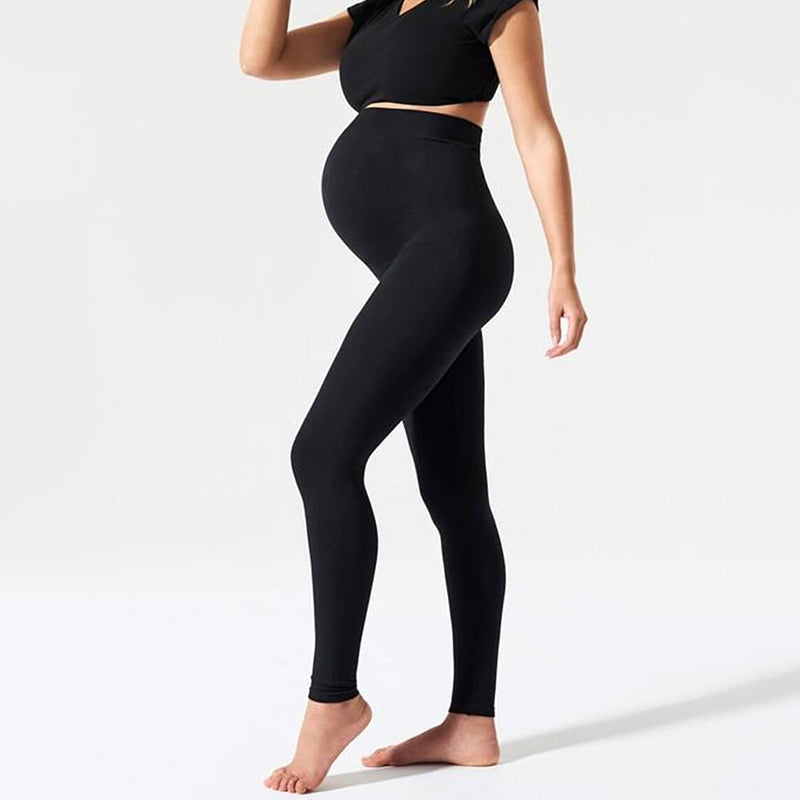 Aoliks Women Maternity Leggings Slim High Waisted Workout Pregnancy Pants  Black