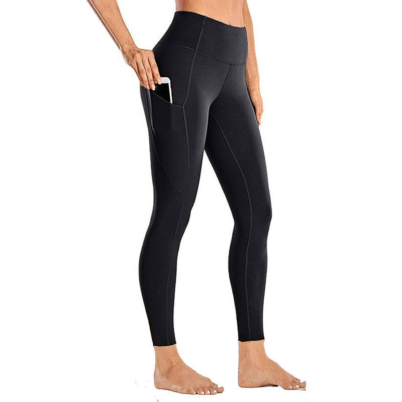 Aoliks Women Cross Waist Leggings High Waisted Yoga Pants Black