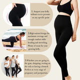 Aoliks Women Maternity Leggings Slim High Waisted Workout Pregnancy Pants Black