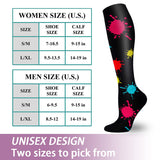 Aoliks 6 Pairs Woman Pattern Knee High Compression Socks 20-30 mmHG