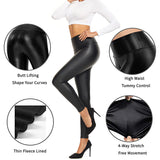 Aoliks Women Faux Leather Leggings High Waisted Tights Pants