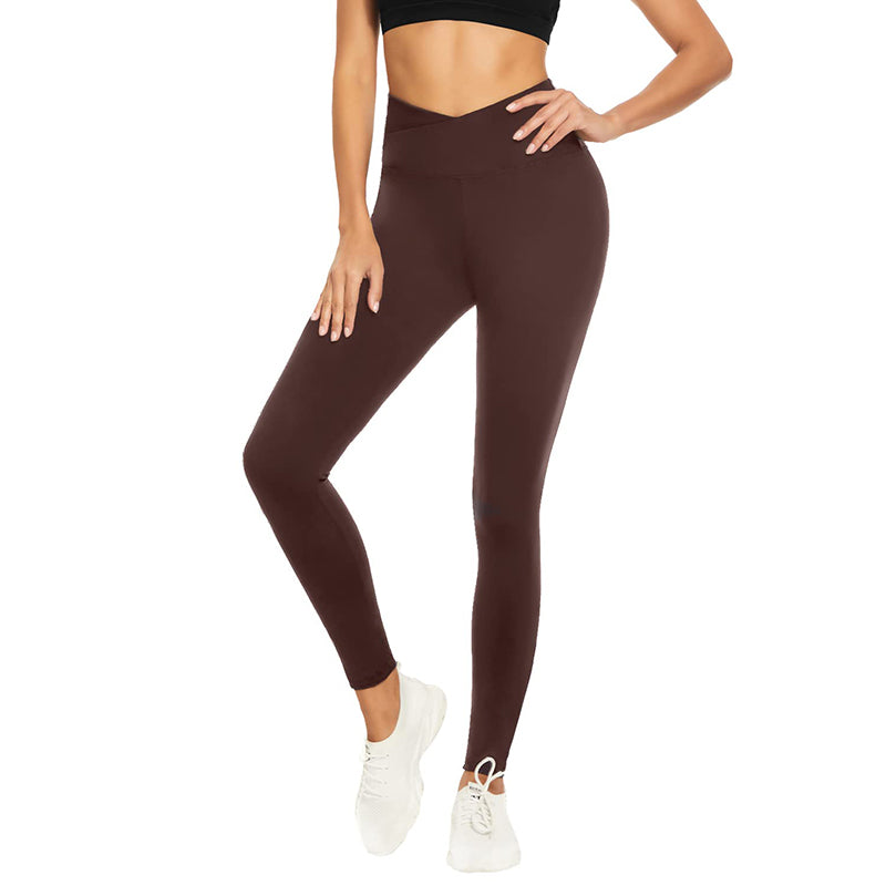leggings Women's crossover leggings in multiple colors no awkward lines  women hip stretchy tights Sports pants running fitness yoga pants Long pants