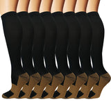 Aoliks 8 Pairs Woman Knee High Copper Compression Socks 15-20 mmHg