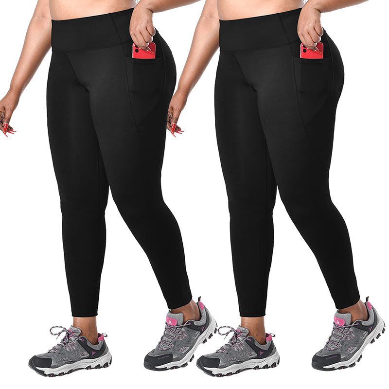 Aoliks 2 Pack Plus Size Womens Leggings High Waisted Workout Yoga