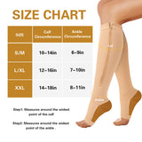 Aoliks 3 Pairs Women Zipper Copper Compression Socks Calf Sleeves Open-Toed Support Stockings