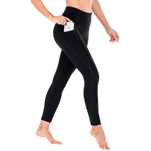 Aoliks Women High Waisted Pockets Leggings Black