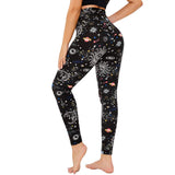 Aoliks Galaxy Women High Waisted Yoga Leggings Black