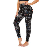 Aoliks Galaxy Women High Waisted Yoga Leggings Black