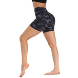 Aoliks Camo Women Shorts High Waisted Pockets Leggings Navy Grey