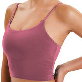 Aoliks Pink Women's Padded Cropped Sports Bras Rose