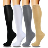 Aoliks 4 Pairs Woman Knee High Compression Socks 15-20 mmHG