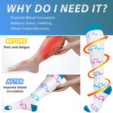 Aoliks 7 Pairs Woman Pattern Compression Socks 20-30 mmHG