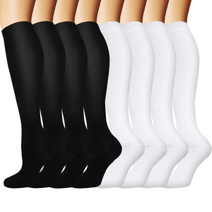 Aoliks 8 Pairs Woman Knee High Compression Socks 15-20 mmHg