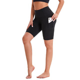 Aoliks Women's High Waist Yoga Short Side Pocket Workout Leggings Black