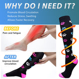 Aoliks 8 Pairs Woman Pattern Compression Socks 20-30 mmHG