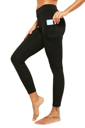 Aoliks Women High Waisted Pockets Leggings Black