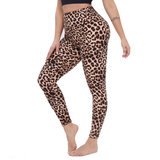 Aoliks Leopard High Waisted Leggings for Women Brown