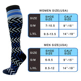 Aoliks 8 Pairs Woman Pattern Compression Socks 20-30 mmHG Blue-Black