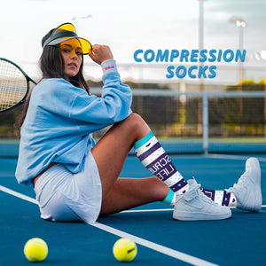 Aoliks 7 Pairs Woman Pattern Nursing Compression Socks 20-30 mmHG