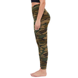 Aoliks Camouflage Women High Waisted Yoga Leggings Green