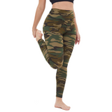 Aoliks Camouflage Women High Waisted Yoga Leggings Green