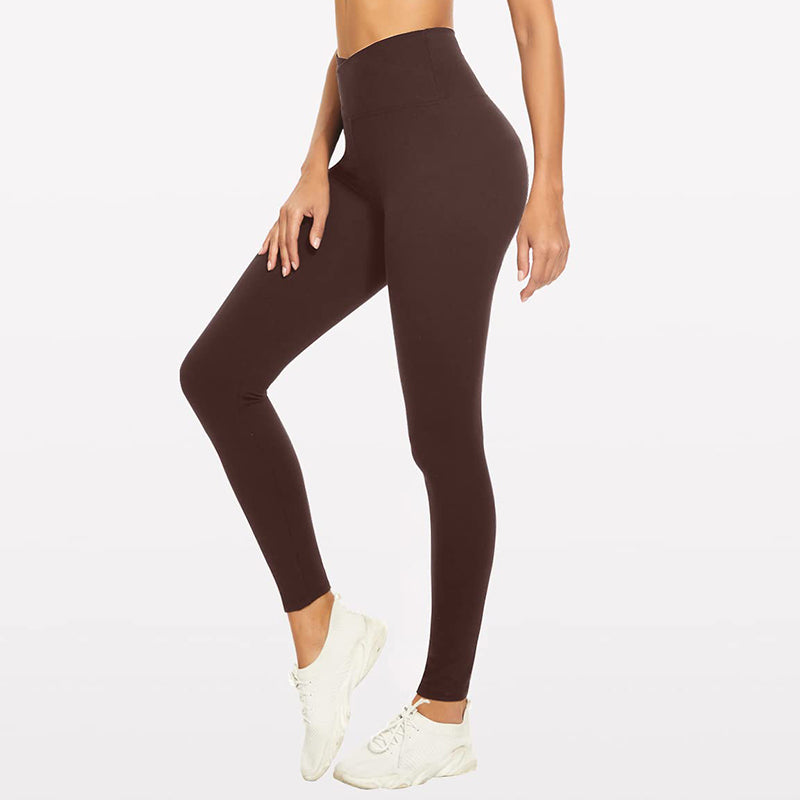 RXRXCOCO Women Crossover Leggings with Pockets High Waisted
