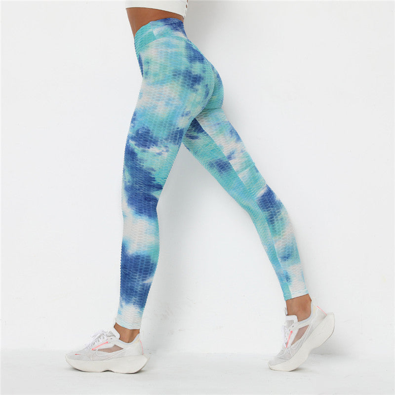 Tie Dye Honeycomb Leggings up to 3XL (Blue/Pink) – Stylish Diva
