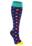 Aoliks Compression Socks Color Polka Dot Print Knee High (20-30mmHg)