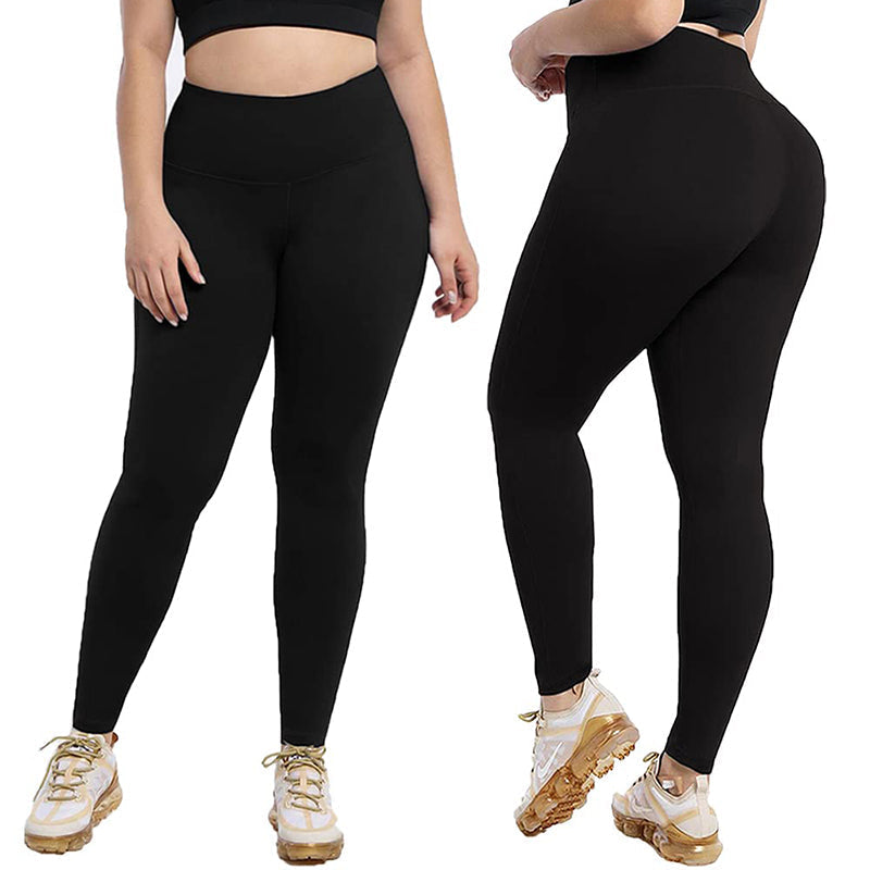Hip Sports Yoga Pants Solid Color Leggings Women Pants, Size: XXL(Black)