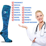 Aoliks 6 Pairs Woman Colorful Sports Compression Socks 20-30 mmHG