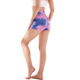 Aoliks Tie Dye Women's Shorts High Waisted Butt Lifting Tiktok Leggings Blue-Purple