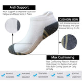 Aoliks 7 Pairs Women&Man Plantar Fasciitis Low Cut Compression Socks Black-White