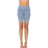 Aoliks Women's Shorts High Waisted Side Pockets Workout Leggings Blue