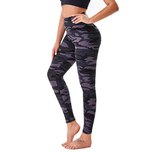 Aoliks Camouflage Women High Waisted Yoga Leggings Black