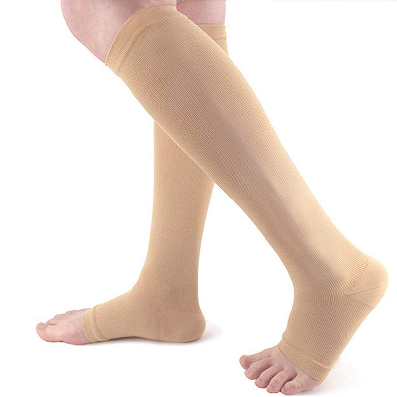 Aoliks 3 Pairs Women Copper Compression Socks Calf Sleeves Open-Toed S