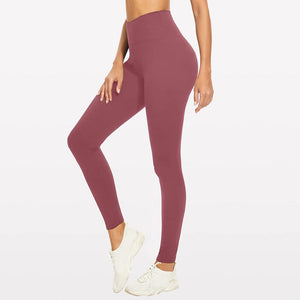 Aoliks Women Cross Waist Leggings High Waisted Yoga Pants Rouge Blush