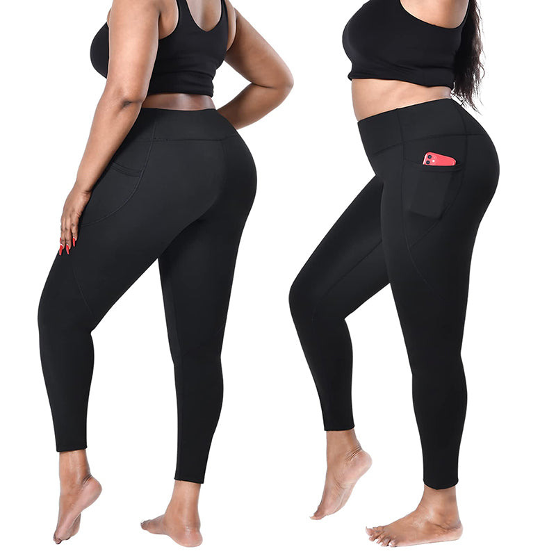 Aoliks Black Plus Size Womens Leggings High Waisted Yoga Pants