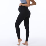 Aoliks 2 Pack Maternity Leggings Slim High Waisted Women Pregnancy Pants Black