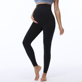 Aoliks 2 Pack Maternity Leggings Slim High Waisted Women Pregnancy Pants Black